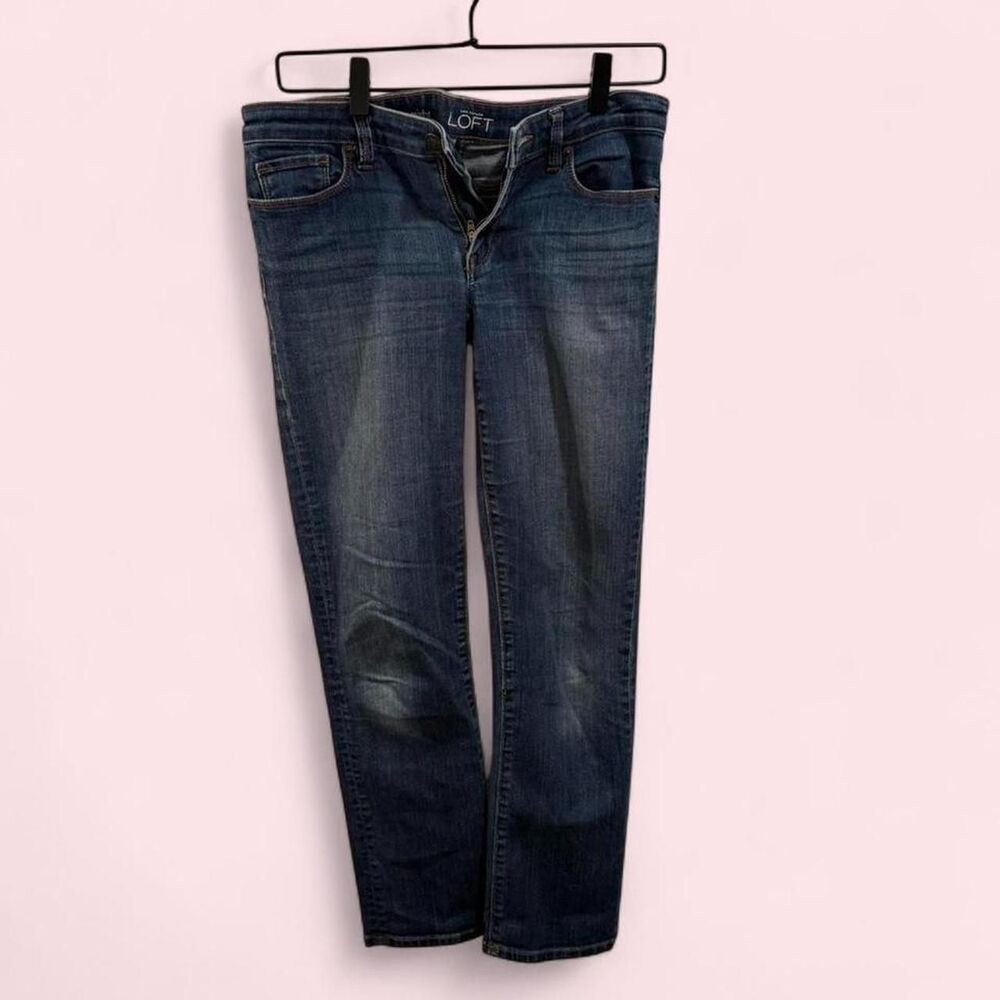 Loft Ann Taylor modern straight dark wash jeans Size 28/6